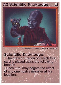 Need: 0    Want: 12    Have: 1    Will Trade: 0    In Storage: 0              A2 ‑ Scientific Knowledge  Set: Pro1  Rarity: Pro1    Artist: Edward P. Beard Jr.    