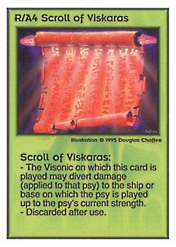Need: 0    Want: 0    Have: 147    Will Trade: 139    In Storage: 44              R/A4 ‑ Scroll Of Viskaras  Set: PoM  Rarity: U1    Artist: Douglas Chaffee    