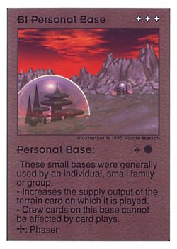 Need: 0    Want: 0    Have: 202 (+130)    Will Trade: 198    In Storage: 45              B1 ‑ Personal Base  Set: UE  Rarity: U1    Artist: Nicole Harsch    
