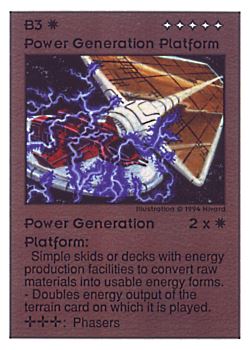 Need: 0    Want: 0    Have: 105 (+42)    Will Trade: 101    In Storage: 50              B3 ‑ Power Generation Platform  Set: UE  Rarity: R1    Artist: Nivard    
