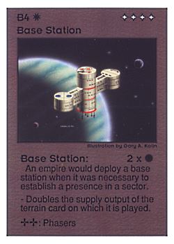Need: 0    Want: 0    Have: 92 (+41)    Will Trade: 88    In Storage: 50              B4 ‑ Base Station  Set: UE  Rarity: R1    Artist: Gary A. Kalin    