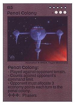 Need: 0 Want: 0 Have: 109 (+10) Will Trade: 105 In Storage: 50 B5 ‑ Penal Colony Set: UE Rarity: R1 Artist: N. Taylor Blanchard Need: 0 Want: 0 Have: 109 (+10) Will Trade: 105 In Storage: 50 B5 ‑ Penal Colony Set: UE Rarity: R1 Artist: N. Taylor Blanchard
