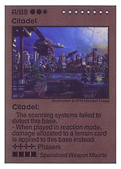 Need: 0 Want: 0 Have: 23 (+37) Will Trade: 21 In Storage: 15 R/B8 ‑ Citadel Set: UE Rarity: V1 Artist: Michael Trapp Need: 0 Want: 0 Have: 23 (+37) Will Trade: 21 In Storage: 15 R/B8 ‑ Citadel Set: UE Rarity: V1 Artist: Michael Trapp