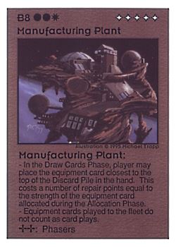 Need: 0    Want: 0    Have: 27 (+8)    Will Trade: 25    In Storage: 15              B8 ‑ Manufacturing Plant  Set: UE  Rarity: V1    Artist: Michael Trapp    
