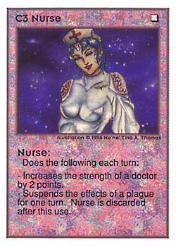 Need: 0    Want: 0    Have: 158 (+46)    Will Trade: 154    In Storage: 37              C3 ‑ Nurse  Set: UE  Rarity: U1    Artist: Ne'Ne Tina A. Thomas    