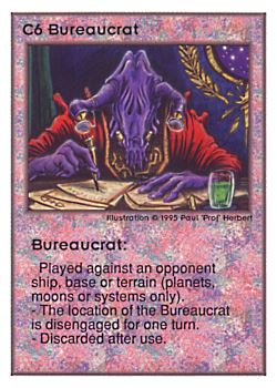 Need: 0    Want: 0    Have: 188 (+24)    Will Trade: 185    In Storage: 43              C6 ‑ Bureaucrat  Set: UE  Rarity: U1    Artist: Paul 'Prof' Herbert    
