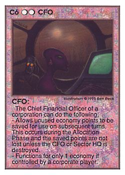 Need: 0    Want: 0    Have: 89 (+153)    Will Trade: 86    In Storage: 50              C6 ‑ CFO  Set: UE  Rarity: R1    Artist: Ben Peck    