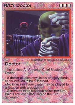 Need: 0    Want: 0    Have: 45 (+102)    Will Trade: 42    In Storage: 27              R/C7 ‑ Doctor  Set: PE  Rarity: R1    Artist: Ron Rousselle II    