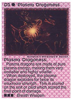 Need: 0    Want: 0    Have: 54 (+48)    Will Trade: 50    In Storage: 35              D3 ‑ Plasma Dragoness  Set: NE  Rarity: C1    Artist: Edward P. Beard Jr.    