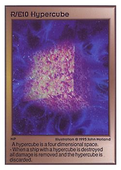 Need: 0    Want: 0    Have: 15    Will Trade: 13    In Storage: 11              E10 ‑ Hypercube  Set: UE  Rarity: E1    Artist: John Holland    
