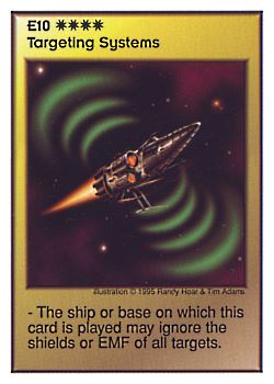 Need: 1    Want: 1    Have: 2    Will Trade: 0    In Storage: 0              E10 ‑ Targeting Systems  Set: AT  Rarity: E1    Artist: Randy 'Tarkas' Hoar & Tim Adams    