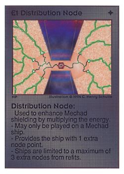 Need: 0    Want: 0    Have: 98 (+35)    Will Trade: 94    In Storage: 25              E1 ‑ Distribution Node  Set: UE  Rarity: R4    Artist: C. Henry Schulte    