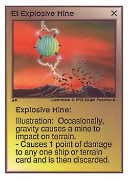 Need: 0 Want: 0 Have: 262 (+72) Will Trade: 258 In Storage: 50 E1 ‑ Explosive Mine Set: UE Rarity: C1 Artist: Ralph Pecchia Jr. Need: 0 Want: 0 Have: 262 (+72) Will Trade: 258 In Storage: 50 E1 ‑ Explosive Mine Set: UE Rarity: C1 Artist: Ralph Pecchia Jr.