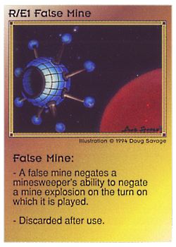 Need: 0    Want: 0    Have: 54 (+231)    Will Trade: 50    In Storage: 41              R/E1 ‑ False Mine  Set: PE  Rarity: U1    Artist: Doug Savage    