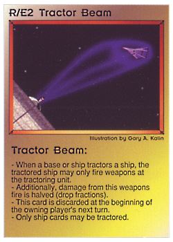 Need: 0    Want: 0    Have: 22 (+97)    Will Trade: 18    In Storage: 15              R/E2 ‑ Tractor Beam  Set: PE  Rarity: R1    Artist: Gary A. Kalin    