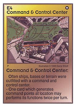 Need: 0    Want: 7    Have: 6    Will Trade: 0    In Storage: 0              E4 ‑ Command & Control Center  Set: AT  Rarity: R1    Artist: Darryl Elliott    
