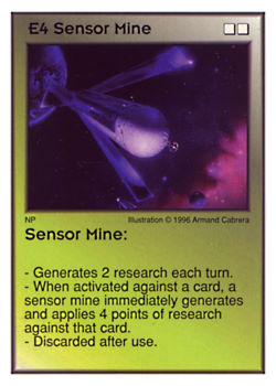 Need: 3    Want: 8    Have: 2    Will Trade: 0    In Storage: 0              E4 ‑ Sensor Mine  Set: GI  Rarity: U1    Artist: Armand Cabrera    