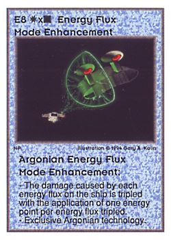 Need: 0 Want: 0 Have: 40 (+28) Will Trade: 38 In Storage: 36 E8 ‑ Energy Flux Mode Enhancement ‑ Argonian Energy Flux Mode Enhancement Set: UE Rarity: V1 Artist: Gary A. Kalin Need: 0 Want: 0 Have: 40 (+28) Will Trade: 38 In Storage: 36 E8 ‑ Energy Flux Mode Enhancement ‑ Argonian Energy Flux Mode Enhancement Set: UE Rarity: V1 Artist: Gary A. Kalin