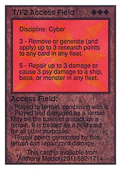 Need: 0    Want: 0    Have: 2    Will Trade: 0    In Storage: 0              T/F2 ‑ Access Field  Set: Pro3  Rarity: Pro3    Artist: N/A    