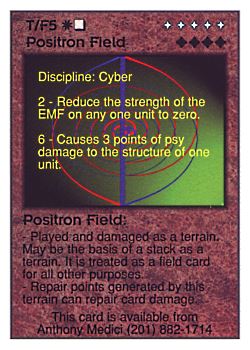 Need: 0    Want: 0    Have: 2    Will Trade: 0    In Storage: 0              T/F5 ‑ Positron Field  Set: Pro3  Rarity: Pro3    Artist: N/A    
