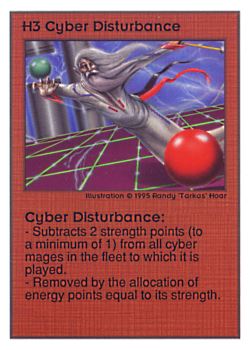 Need: 0    Want: 0    Have: 232 (+20)    Will Trade: 228    In Storage: 50              H3 ‑ Cyber Disturbance  Set: UE  Rarity: U1    Artist: Randy 'Tarkas' Hoar    