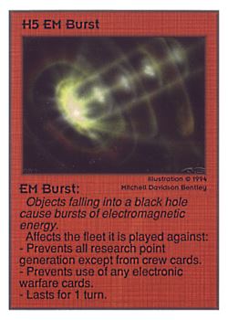 Need: 0    Want: 0    Have: 209 (+58)    Will Trade: 205    In Storage: 45              H5 ‑ EM Burst  Set: UE  Rarity: U1    Artist: Mitchell Davidson Bentley    