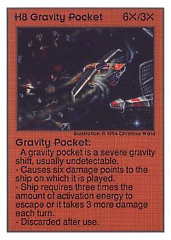Need: 0    Want: 0    Have: 23 (+26)    Will Trade: 21    In Storage: 15              H8 ‑ Gravity Pocket  Set: UE  Rarity: V1    Artist: Christina Wald    