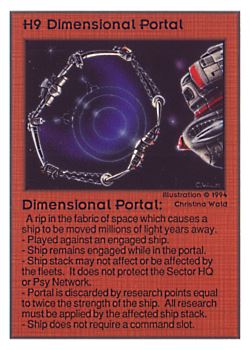 Need: 0    Want: 0    Have: 25 (+6)    Will Trade: 23    In Storage: 15              H9 ‑ Dimensional Portal  Set: UE  Rarity: V1    Artist: Christina Wald    