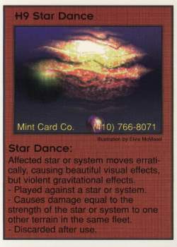 Need: 1    Want: 12    Have: 0    Will Trade: 0    In Storage: 0              H9 ‑ Star Dance  Set: Pro4  Rarity: Pro4    Artist: Elvis McMaad    