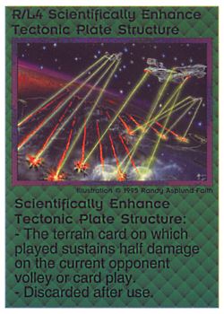 Need: 0    Want: 0    Have: 9 (+224)    Will Trade: 5    In Storage: 1              R/L4 ‑ Scientifically Enhance Tectonic Plate Structure  Set: NE  Rarity: R1    Artist: Randy Asplund‑Faith    
