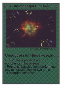 Need: 0    Want: 0    Have: 232 (+53)    Will Trade: 228    In Storage: 47              R/L4 ‑ Unsuccessful Minesweeping  Set: UE  Rarity: U1    Artist: Mark Poole    