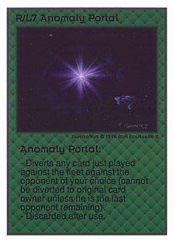 Need: 0    Want: 0    Have: 22 (+27)    Will Trade: 19    In Storage: 13              R/L7 ‑ Anomaly Portal  Set: UE  Rarity: V1    Artist: Ron Rousselle II    