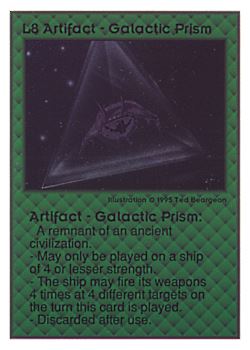 Need: 0    Want: 0    Have: 39 (+11)    Will Trade: 37    In Storage: 29              L8 ‑ Artifact ‑ Galactic Prism  Set: UE  Rarity: V1    Artist: Ted Beargeon    