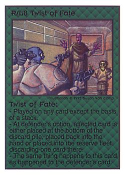 Need: 0    Want: 0    Have: 41 (+20)    Will Trade: 39    In Storage: 33              R/L8 ‑ Twist of Fate  Set: TG  Rarity: V1    Artist: Susan Van Camp    