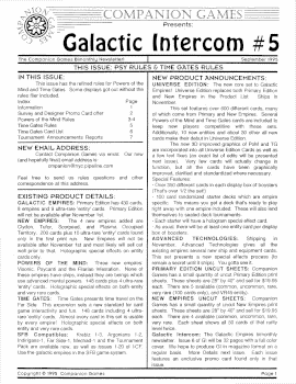 Need: 0    Want: 0    Have: -1    Will Trade: 0    In Storage: 0              Galactic Intercom #5 (September 1995)  Set: Mag      Artist:     