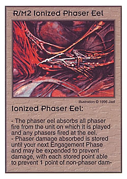 Need: 3    Want: 10    Have: 0    Will Trade: 0    In Storage: 0              R/M2 ‑ Ionized Phaser Eel  Set: AF  Rarity: V3    Artist: jael    