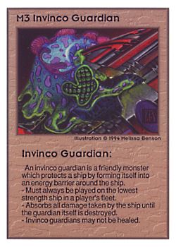 Need: 0    Want: 0    Have: 269 (+36)    Will Trade: 265    In Storage: 50              M3 ‑ Invinco Guardian  Set: UE  Rarity: C1    Artist: Melissa A. Benson    