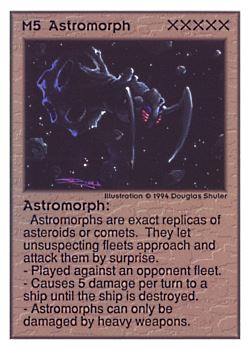 Need: 0    Want: 0    Have: 94 (+42)    Will Trade: 90    In Storage: 50              M5 ‑ Astromorph  Set: UE  Rarity: R1    Artist: Douglas Shuler    