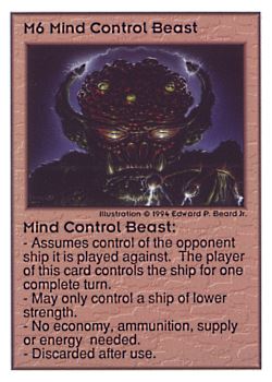 Need: 0 Want: 0 Have: 21 (+30) Will Trade: 18 In Storage: 13 M6 ‑ Mind Control Beast Set: UE Rarity: V1 Artist: Edward P. Beard Jr. Need: 0 Want: 0 Have: 21 (+30) Will Trade: 18 In Storage: 13 M6 ‑ Mind Control Beast Set: UE Rarity: V1 Artist: Edward P. Beard Jr.