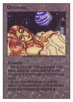 Need: 0    Want: 0    Have: 285 (+37)    Will Trade: 281    In Storage: 50              O1 ‑ Illness  Set: UE  Rarity: C1    Artist: Ne'Ne Tina A. Thomas    
