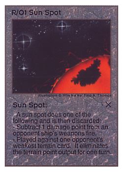 Need: 0    Want: 0    Have: 141 (+53)    Will Trade: 137    In Storage: 35              R/O1 ‑ Sun Spot  Set: UE  Rarity: U1    Artist: Ne'Ne Tina A. Thomas    