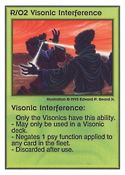 Need: 0    Want: 0    Have: 141    Will Trade: 133    In Storage: 50              R/O2 ‑ Visonic Interference  Set: PoM  Rarity: U1    Artist: Edward P. Beard Jr.    