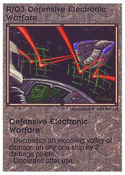 Need: 0    Want: 0    Have: 43 (+228)    Will Trade: 39    In Storage: 25              R/O3 ‑ Defensive Electronic Warfare  Set: PE  Rarity: U1    Artist: Nivard    