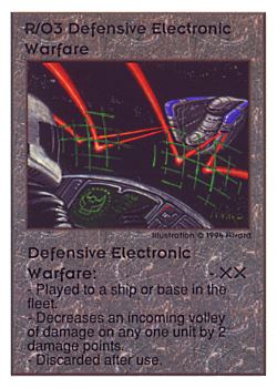 Need: 0    Want: 0    Have: 228 (+43)    Will Trade: 224    In Storage: 41              R/O3 ‑ Defensive Electronic Warfare  Set: UE  Rarity: U1    Artist: Nivard    