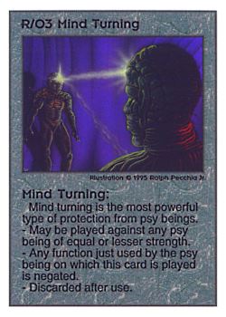 Need: 0    Want: 0    Have: 138    Will Trade: 130    In Storage: 50              R/O3 ‑ Mind Turning  Set: PoM  Rarity: U1    Artist: Ralph Pecchia Jr.    