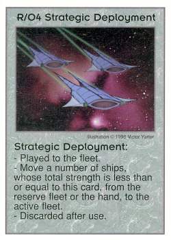 Need: 1    Want: 12    Have: 0    Will Trade: 0    In Storage: 0              R/O4 ‑ Strategic Deployment  Set: Pro0  Rarity: Pro0    Artist: Victor Yarter    