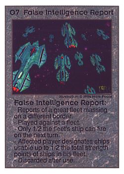Need: 0    Want: 0    Have: 94 (+38)    Will Trade: 91    In Storage: 50              O7 ‑ False Intelligence Report  Set: UE  Rarity: R1    Artist: Mark Poole    