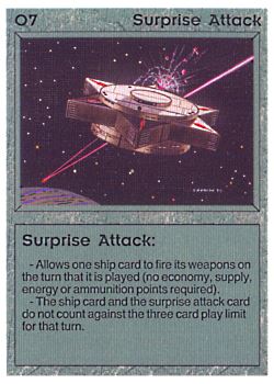 Need: 0    Want: 0    Have: 1 (+26)    Will Trade: 0    In Storage: 0              O7 ‑ Surprise Attack  Set: AL  Rarity: U1    Artist: Gary A. Kalin    