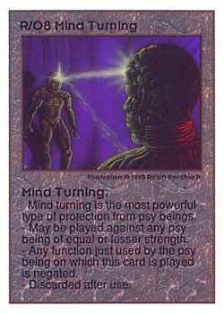 Need: 0    Want: 0    Have: 42 (+36)    Will Trade: 40    In Storage: 38              R/O8 ‑ Mind Turning  Set: UE  Rarity: V1    Artist: Ralph Pecchia Jr.    
