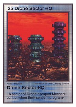 Need: 1    Want: 10    Have: 2    Will Trade: 0    In Storage: 0              HQ25 ‑ Drone Sector HQ  Set: AF  Rarity: V2    Artist: C. Henry Schulte    